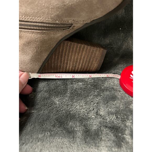 Franco Fortini Lyza brown suede stacked heel booties, Size 8 - Picture 13 of 14